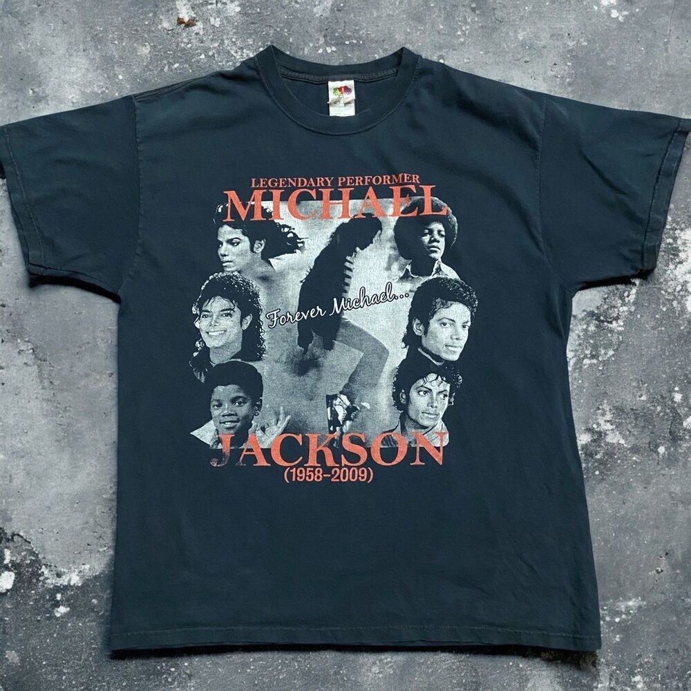 Fruit Of The Loom Michael Jackson Memorial Black T-Shirt 2009 Men's Size XL